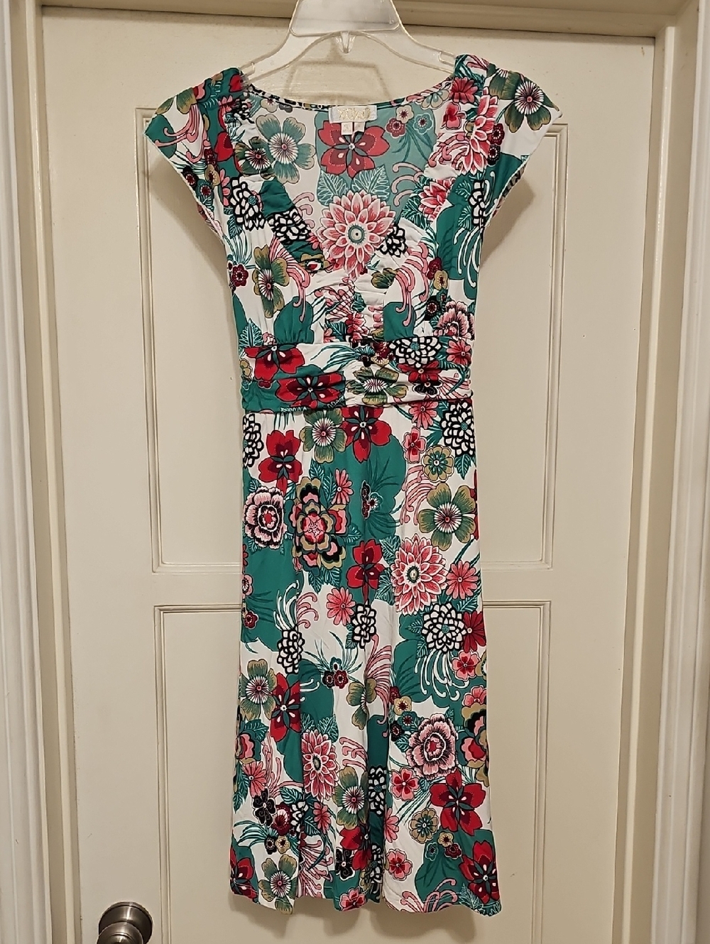 XOXO Teal, Pink and White Floral Dress S EUC